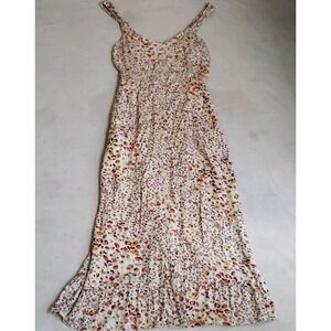 Abercrombie And Fitch Dress XS Ruffle Ditsy Floral Boho Cottage Smocked Pockets